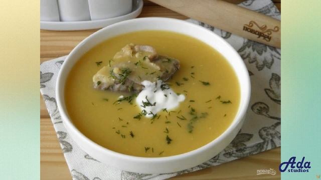 Гороховый суп-пюре с мясом Рецепт, пошаговый, как приготовить, видеорецепт смотреть онлайн