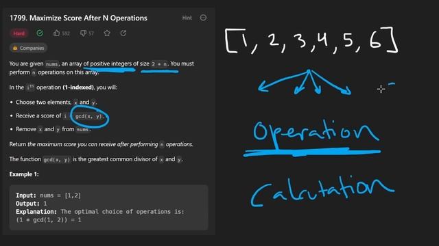 Maximize Score after N Operations - Leetcode 1799 - Python смотреть онлайн