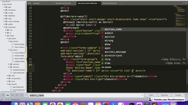 Laravel 9 Tutorial #29 | Make MultiVendor Ecommerce | Sections Module (IV) | Add/Edit Section смотреть онлайн