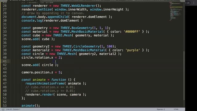 9 Mesh rotation in Three JS | Three JS Tutorial смотреть онлайн