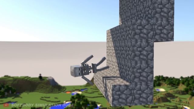 How To Kill a Skeleton in Minecraft [Softbody simulation] смотреть онлайн