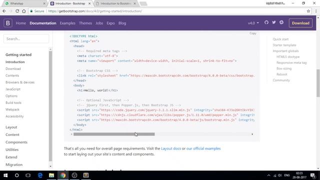 Bootstrap 4 tutorial in Hindi Part 1 смотреть онлайн