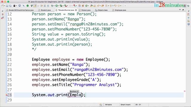 Java Inheritance Tutorial - 4 - Exercise - Student and Employee Classes смотреть онлайн