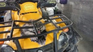 Установка LED фары 36W 4D на квадроцикл2