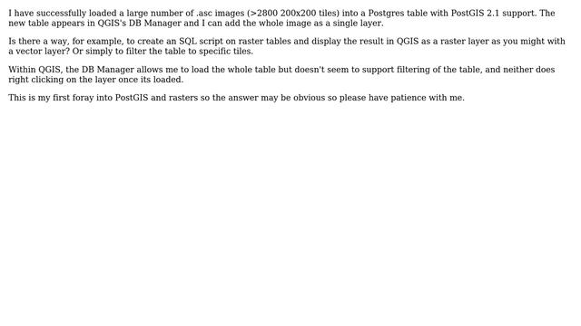 GIS: How to view a postgis raster query in QGIS? смотреть онлайн