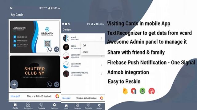 Visiting Card E-Holder App (Admob + firebase) + admin panel | Codecanyon Scripts and Snippets смотреть онлайн