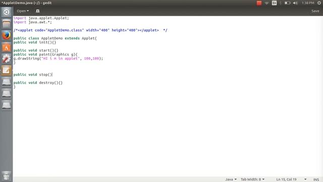 22. Using init, start, stop, destroy, paint and update methods in Applets | Java | Tech-Gram | смотреть онлайн