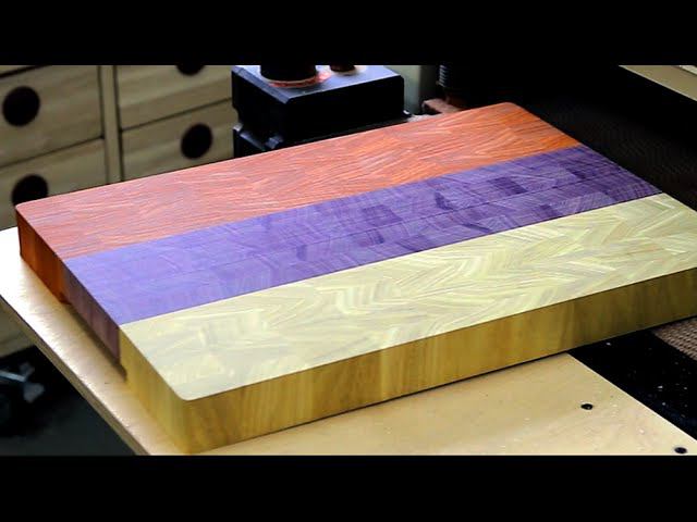 Making an "Armenia flag" end grain cutting board смотреть онлайн