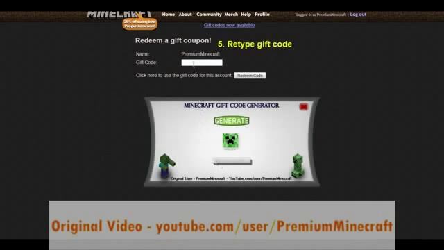 Minecraft Gift Code Generator 2011 No Fake смотреть онлайн