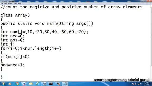 count the negitive and positive number of array in java programming смотреть онлайн