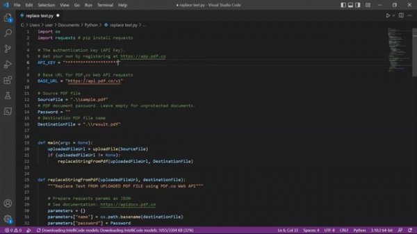 How to Replace Text in PDF in Python using PDF.co Web API