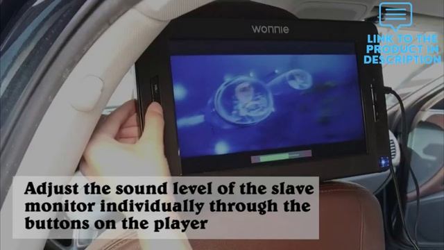 WONNIE 10.5" Dual Car DVD Player Portable Kids Headrest Video Players with Two Headphones смотреть онлайн