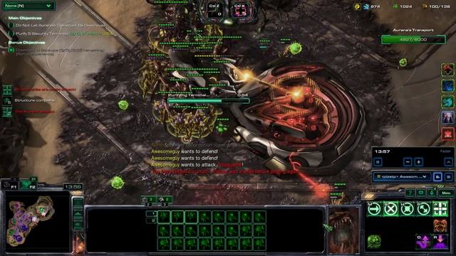 Starcraft 2: Co-Op Mutation 393 Brutal - Aggressive Recruitment - Zagara, Abathur смотреть онлайн
