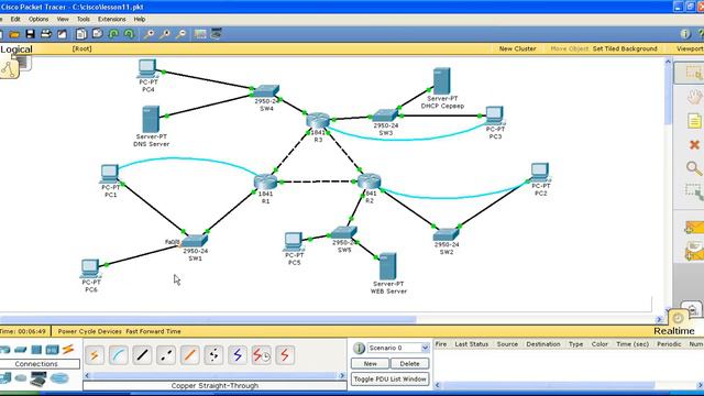 Настройка централизованного DHCP-сервера в Cisco Packet Tracer. Шаг 11 смотреть онлайн