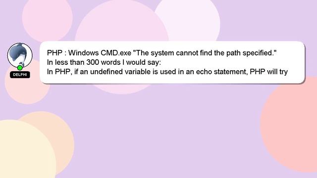 PHP : Windows CMD.exe "The system cannot find the path specified." смотреть онлайн