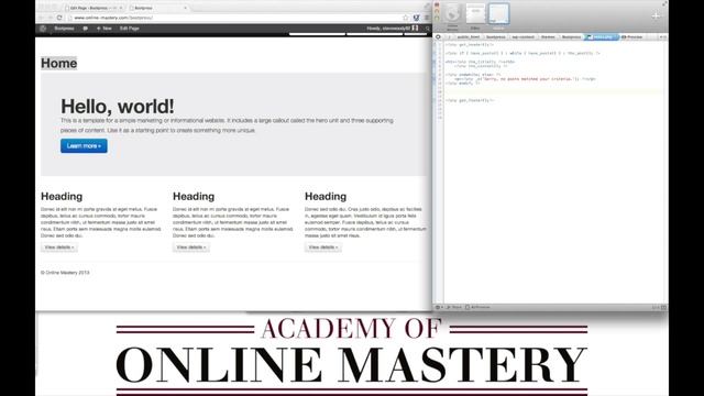 Learn how to create a Wordpress Theme with Twitter Bootstrap 4 of 6 смотреть онлайн
