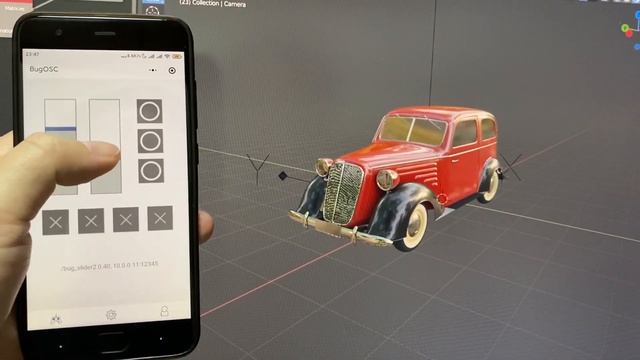 Interactive between mobile phone and Blender animation through OSC смотреть онлайн