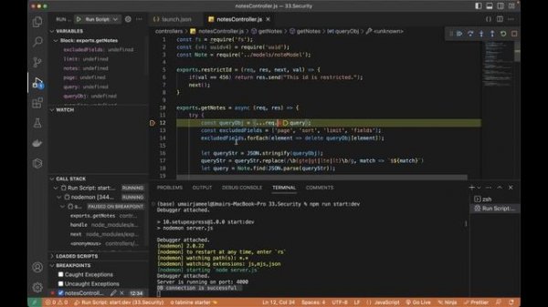 Debug Node Express Code in VS Code with Break Points #40