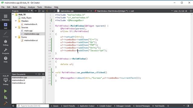 ComboBox - Caixa de Listagem - Curso de QT Creator / C++ #18 смотреть онлайн