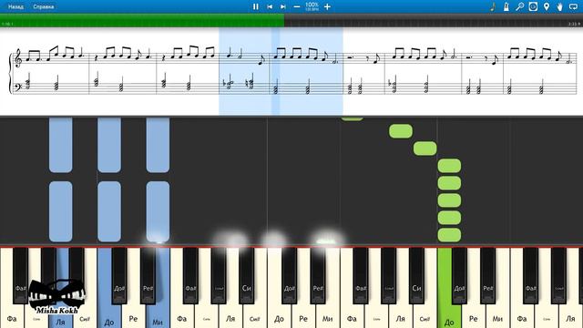 Звери - Дело не в этом (на пианино Synthesia cover) Ноты и MIDI смотреть онлайн