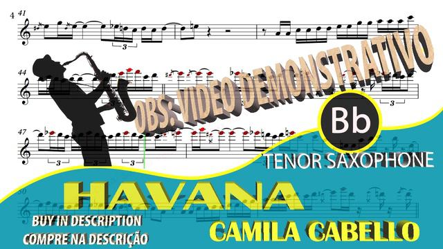 Havana (Camila Cabello) Saxophone Tenor Bb video score смотреть онлайн