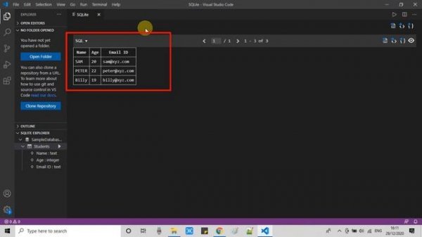 How to connect SQLite datbase with Visual Studio Code?