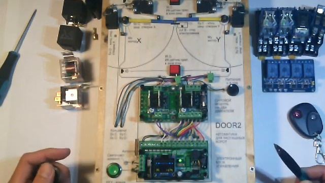 Контроллер распашных ворот DOOR2: управление одной кнопкой, радио пульт 433 МГц | плата автоматики смотреть онлайн