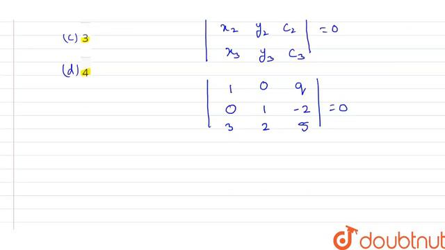 If the straight lines `x+q=0 , y-2 =0 and 3x+ 2y+5=0` are concurrent, then the value of q is- смотреть онлайн