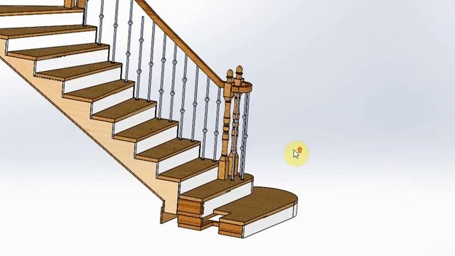 Фрагмент заходного участка ограждений лестницы смотреть онлайн