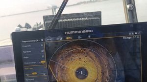 Humminbird Mega 360     Сайдскан переключаем в круговой обзор.