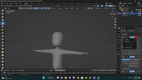 Sculpt not working in blender