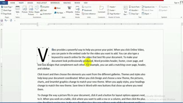 Insert Drop Cap & Word art in MS Word смотреть онлайн