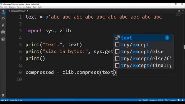 compress string in python ?