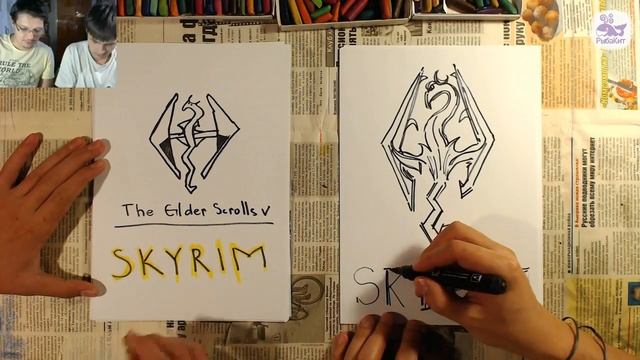 SKYRIM - КРУТ, а мы Школота играем и рисуем смотреть онлайн