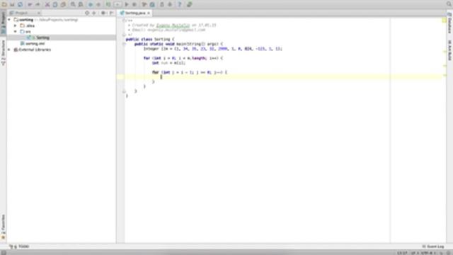 Cортировка пузырьком. Java, Intellij IDEA, Sorting, Видеоурок. смотреть онлайн