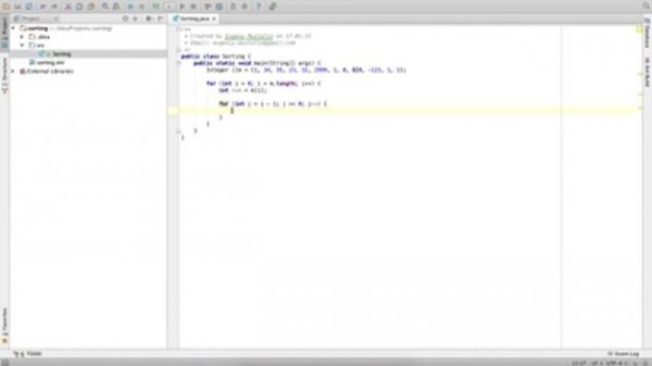 Cортировка пузырьком. Java, Intellij IDEA, Sorting, Видеоурок.