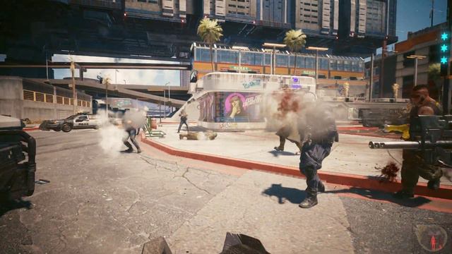 Militech HMG Vs Police | Cyberpunk 2077