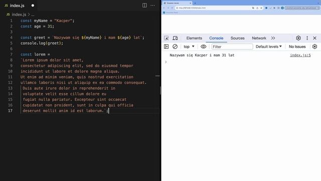 Template Literals, String Interpolation i Tagged Template. Podstawy JavaScript! смотреть онлайн