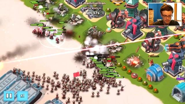 Boom Beach 3 MAX Laser Beams vs Defending Hammerman!! смотреть онлайн