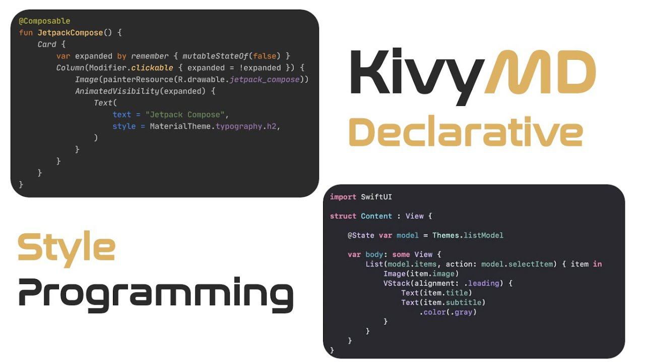 KivyMD. Example of creating widgets in declarative programming style смотреть онлайн