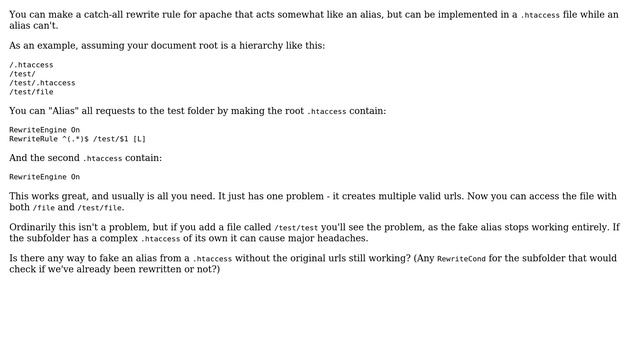 Catch-all rewrite rule for apache that doesn't cause duplicate urls from .htaccess смотреть онлайн