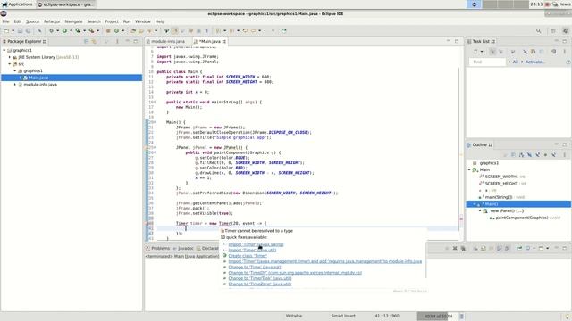 Simple graphics using Java Swing смотреть онлайн