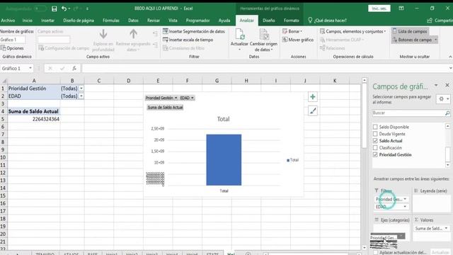 Aquí Lo Aprendí - Excel 2019 - Visualizar Datos - Clase 8 - Gráficos Dinámicos смотреть онлайн