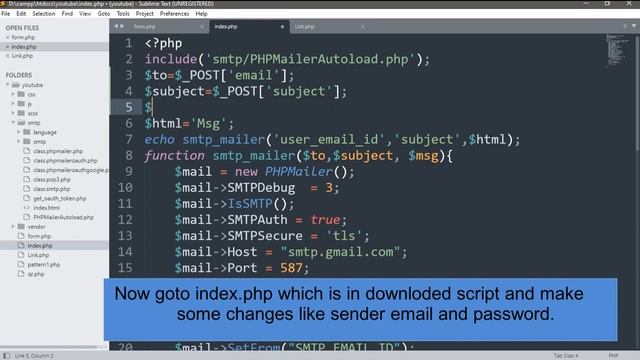 PHP mailer | Send Email using phpmailer and smtp | working 100% | #SMTP #php #automaticmail #email смотреть онлайн