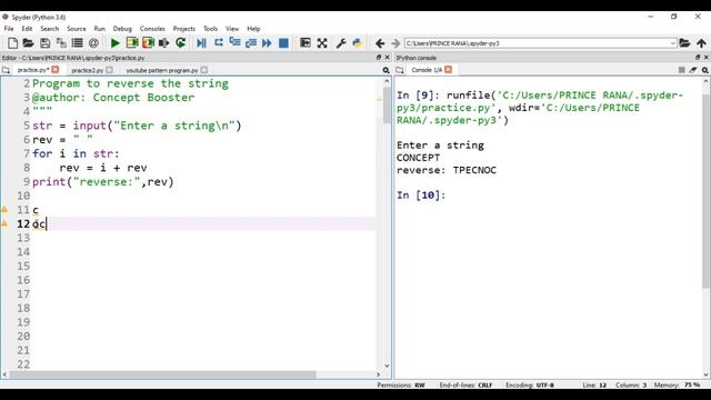 How to reverse a string in python, Using for loop & without for loop смотреть онлайн