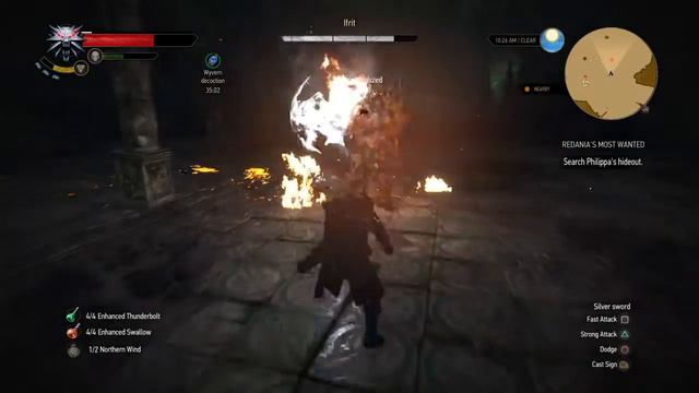 The Witcher 3 Wild Hunt Ifrit Battle Walkthrough смотреть онлайн