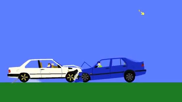 Algodoo: Saab vs Volvo Crash смотреть онлайн