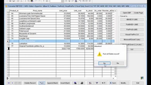 DBF converter Dos-Win, DBF editor смотреть онлайн