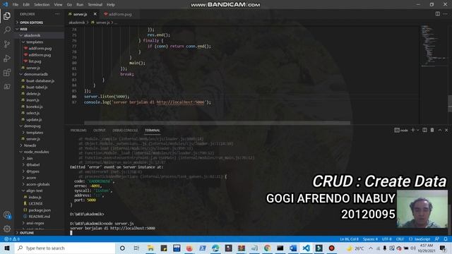 #53 CRUD create atau insert data ke database dengan Node-js смотреть онлайн