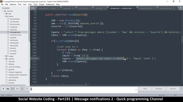 Social Website from scratch - Part 191 - Message notifications 2 | OOP PHP with MYSQL Database смотреть онлайн